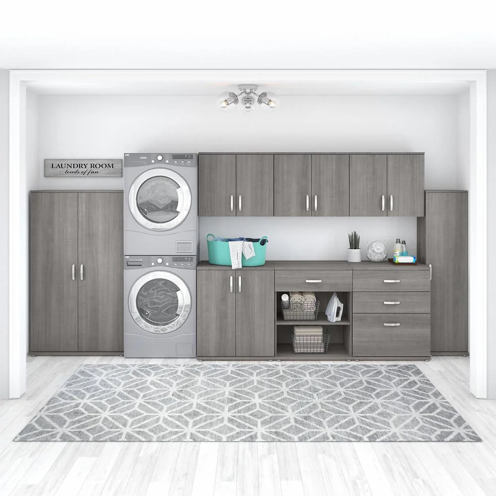 Universal Tall Narrow Storage Cabinet in Platinum Gray - Engineered Wood