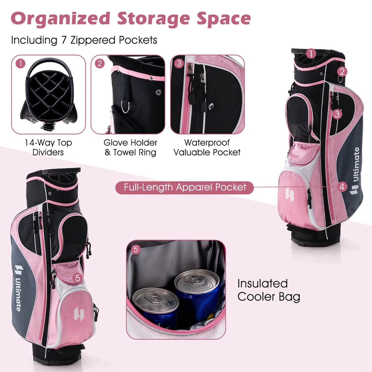 Ultimate Womens Complete Golf Club Set Golf Club Package Set w/ Rain Hood, Right Hand Purple