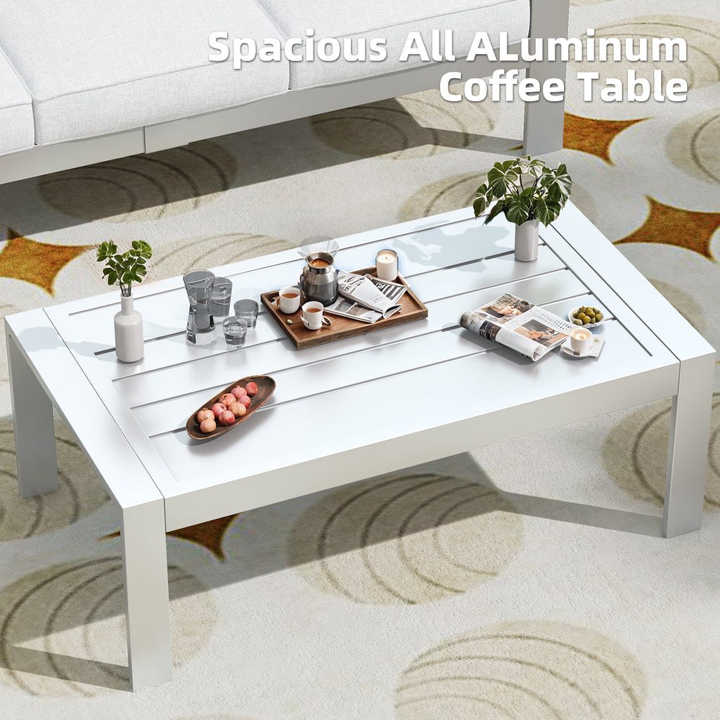 AECOJOY Aluminum Outdoor Furniture Set, 7 Pieces Metal Patio Furniture on sale Outdoor Couch Patio Conversation Set - Light Grey