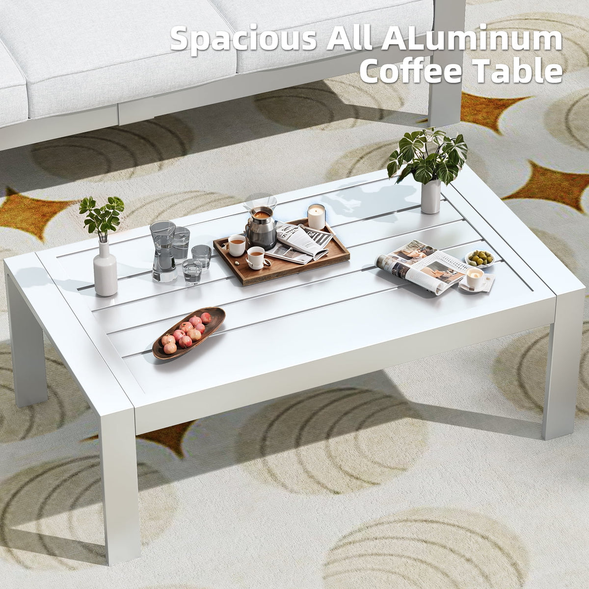 AECOJOY Aluminum Outdoor Furniture Set, 7 Pieces Metal Patio Furniture on sale Outdoor Couch Patio Conversation Set - Light Grey