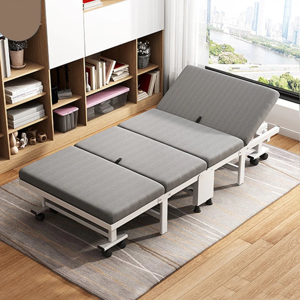 Steel Folding Bed with Mattress,Foldaway Guest Bed,Lunch Bed for Office