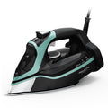 Rowenta Steam Force+ Iron for Clothes, Stainless Steel Soleplate, 1850 Watts, 400 Microsteam Holes, Garment Steamer, Black & Blue, DW9440U1