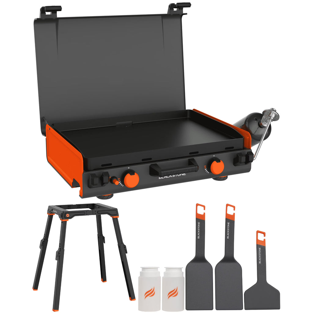 Blackstone Adventure Ready 20 x14 2-Burner Propane Camping Griddle with Latching Hood and Handle