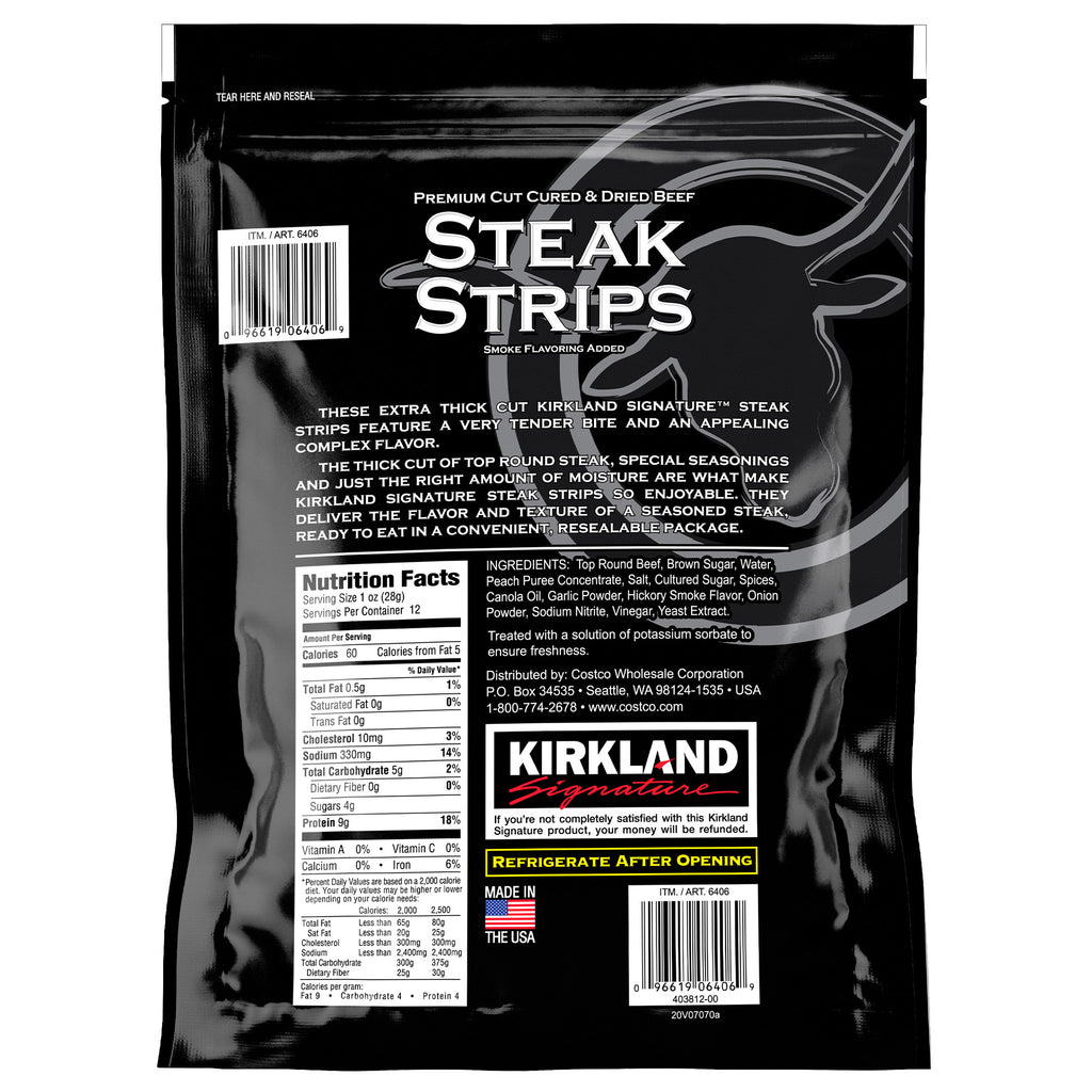 Kirkland Signature Premium Extra Thick Steak Strips, 12 oz