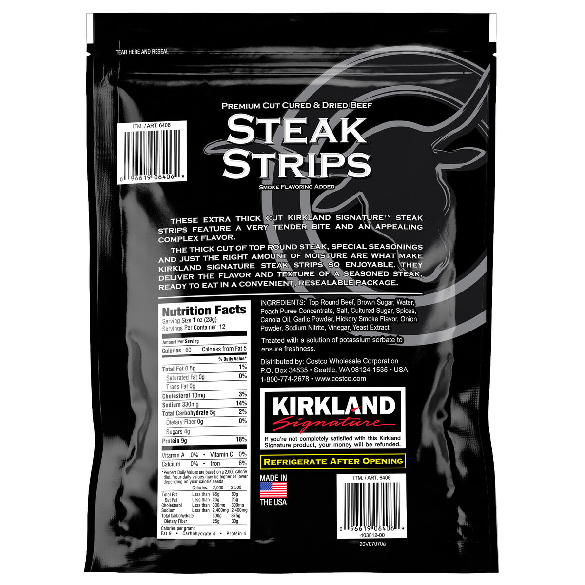 Kirkland Signature Premium Extra Thick Steak Strips, 12 oz