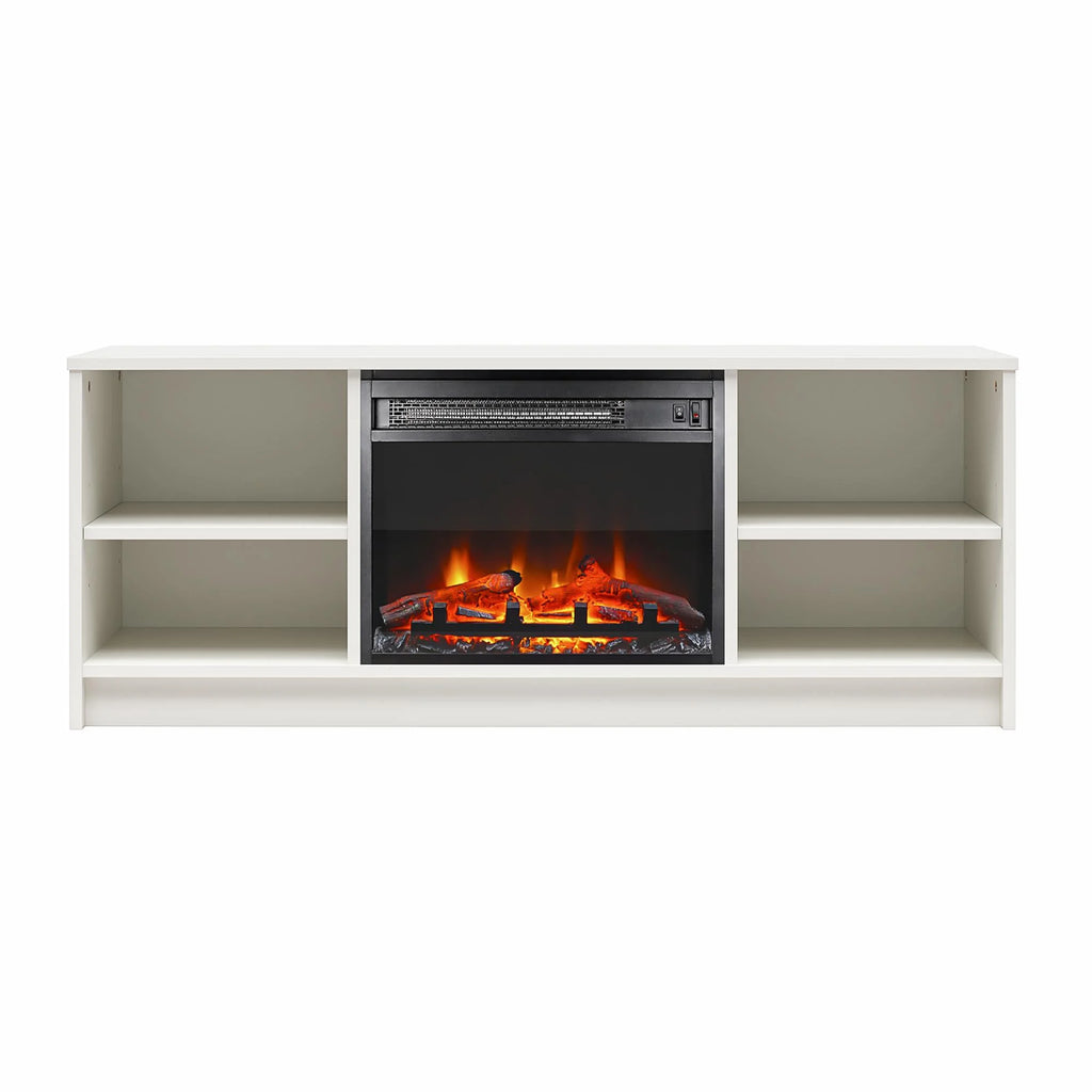 Mainstays Fireplace TV Stand, for TVs up to 55", Black Oak
