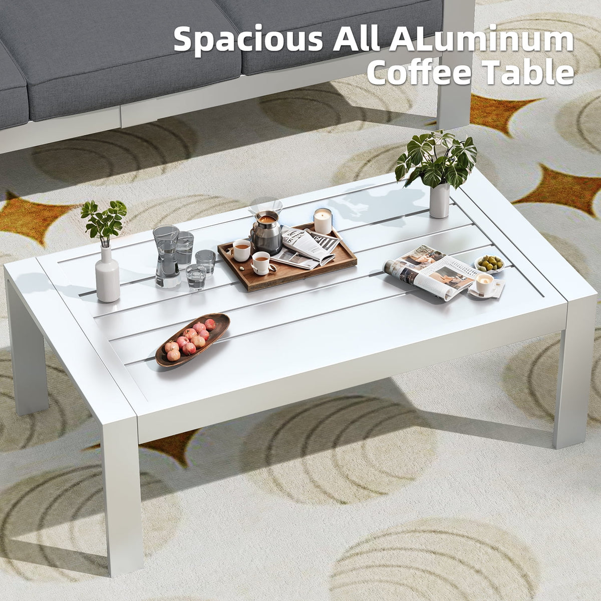 AECOJOY Aluminum Outdoor Furniture Set, 7 Pieces Metal Patio Furniture on sale Outdoor Couch Patio Conversation Set - Light Grey