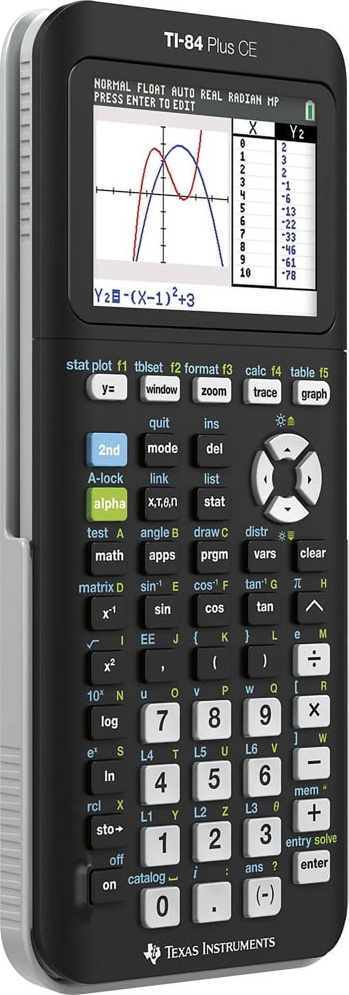 Texas Instruments Ti-84 Plus CE Graphing Calculator, Black, 7.5 inch