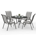 Amopatio Outdoor Dining Set of 5, Patio Table and Chairs Set