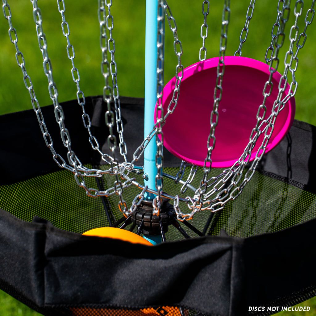 Franklin Sports Disc Golf Basket - PDGA Approved - Elite Portable Disc Golf Target Basket Set with Premium Metal Chains + Canvas Basket - Disc Golf Equipment + Hole Stand