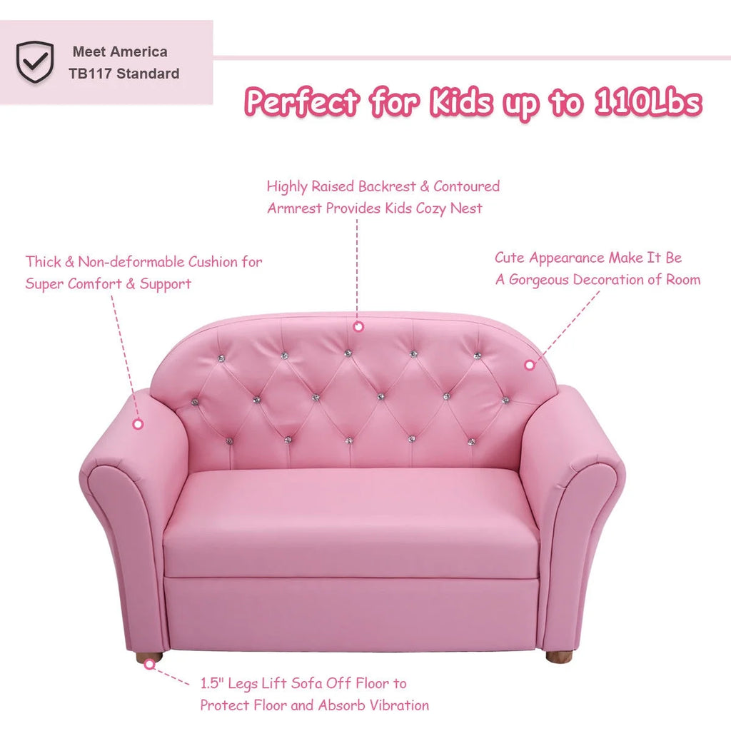 Costway Kids Sofa Princess Armrest Chair Lounge Couch Children Toddler Gift