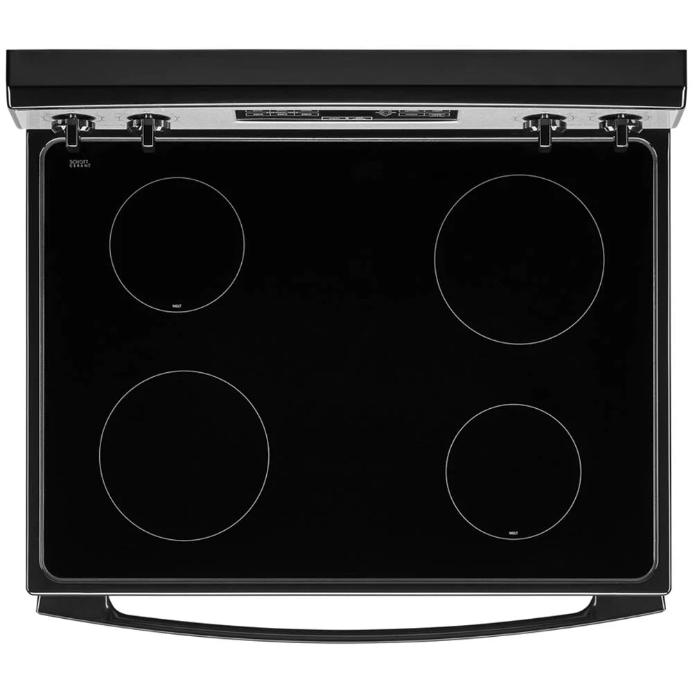 Amana? Brand New Model - AER6303MMS 30-inch Electric Range with 4.8 Cu ft oven. - assembled product Depth: 27.5 - assembled product height: 46.08 - assembled product Width: 30