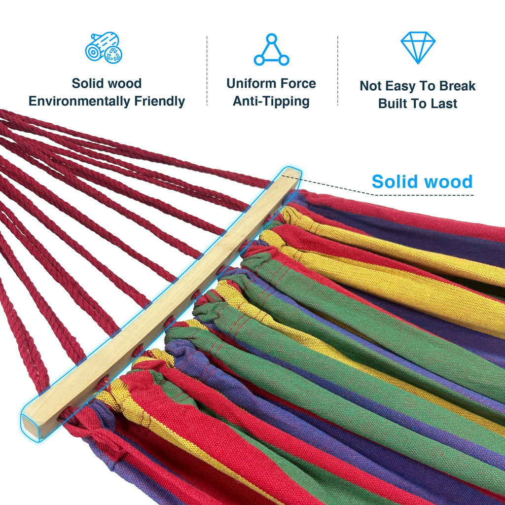 KEESTP Comfortable 2 Person Hammock with Stand,Portable Detachable Brazilian Hammock,450lb Capacity - Tropical