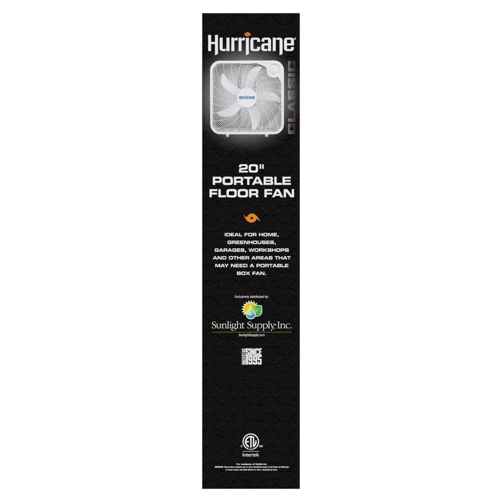 Hurricane 20 Inch Classic Series Floor Box Fan with 3 Speed Settings, Black, 2 Pack