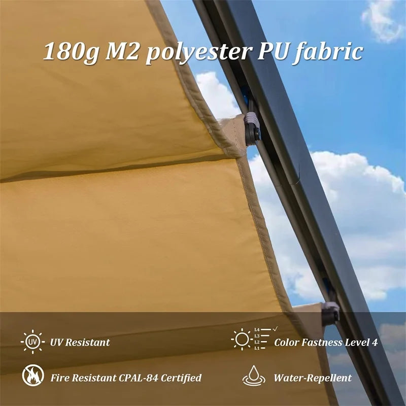 Aluminum Retractable Pergola with Sun Shade Patio Gazebo with Weather-Resistant Canopy for Backyard Deck Garden Grape Trellis Outdoor Pergola, Beige