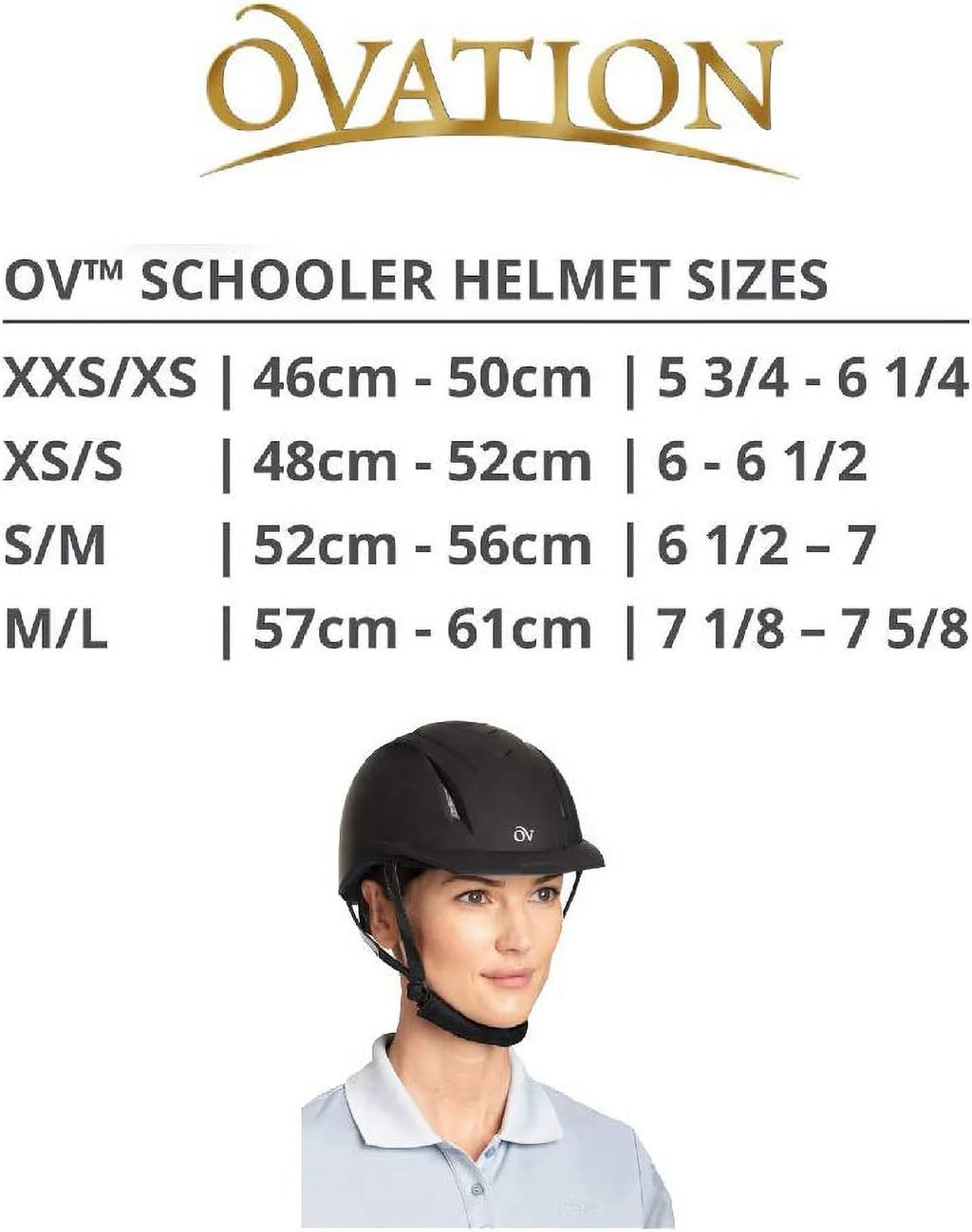 Ovation Deluxe Schooler Helmet Medium and Large, Black