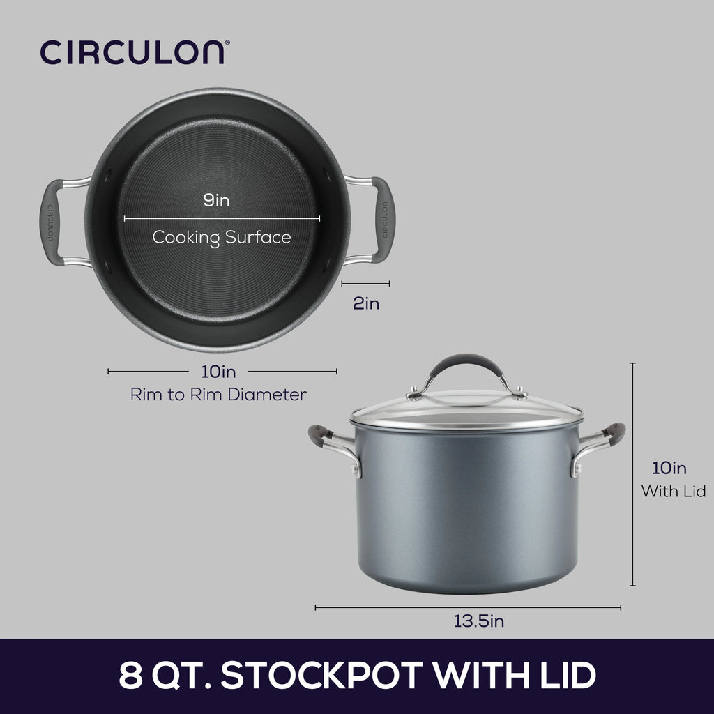 Circulon A1 Series 8 qt Stockpot with Scratch Defense Technology