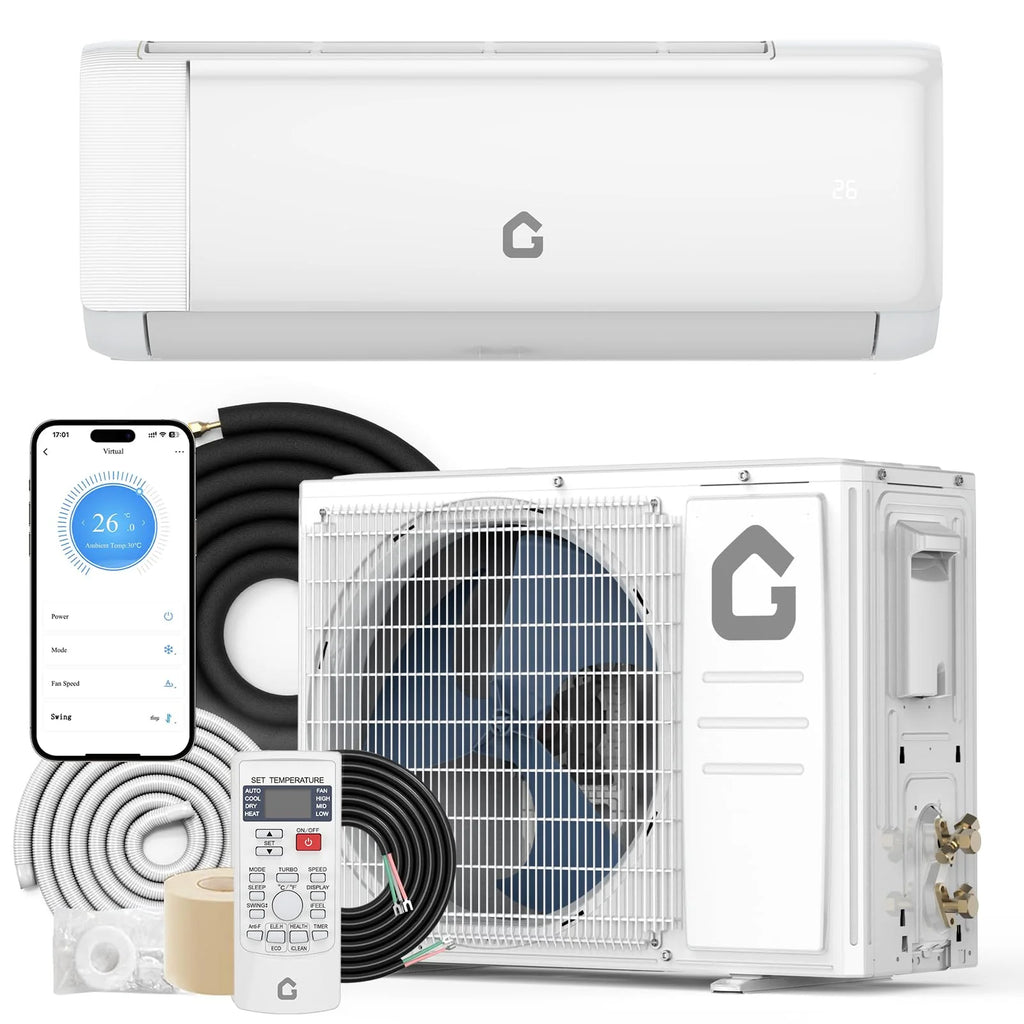 18000 BTU Mini Split Air Conditioner & Heater - Energy Saving 230V SEER2 21 Ductless Wall Mount AC Unit with WiFi, Remote Control & Installation Kit - Cools Rooms Up to 1250 Sq.Ft