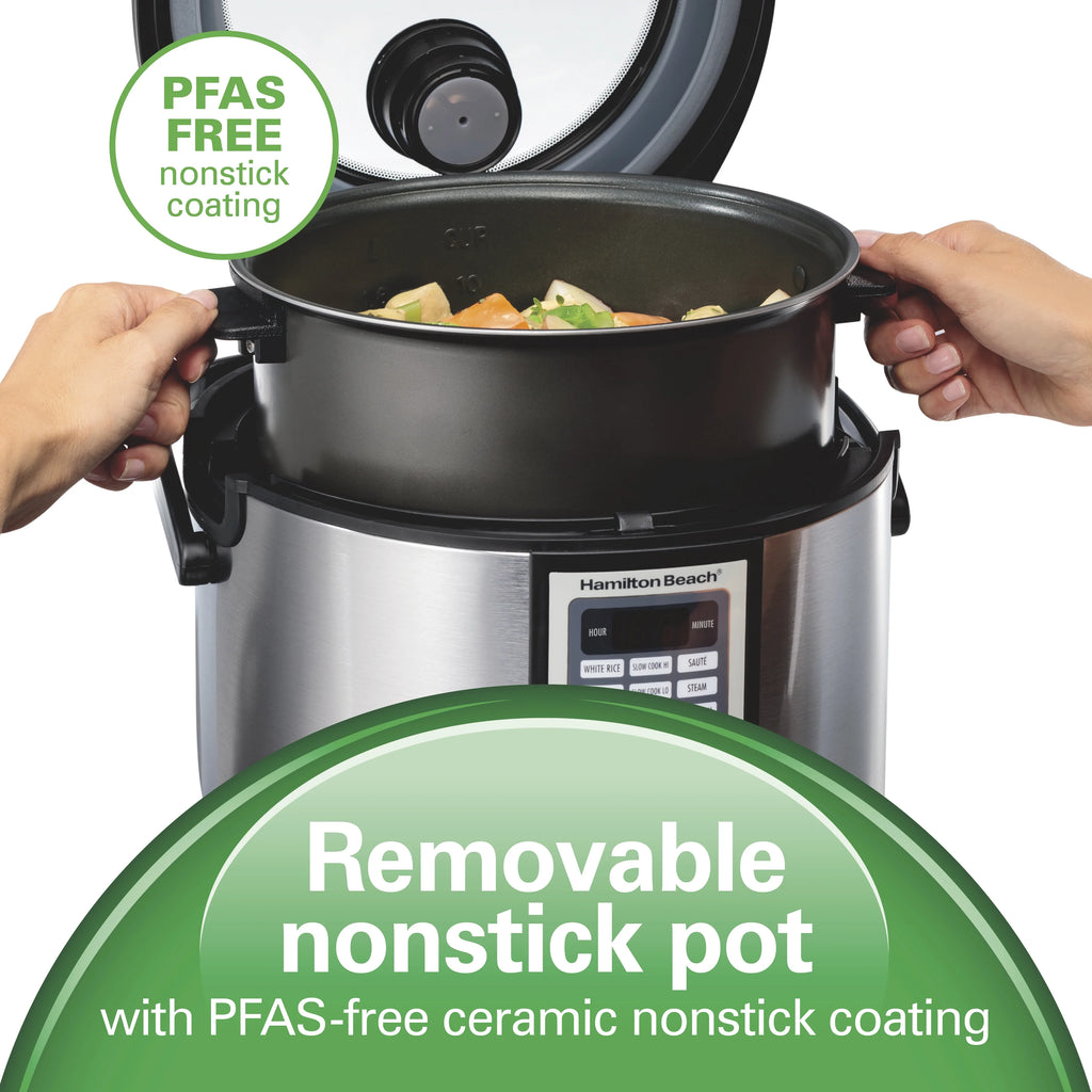 Hamilton Beach Digital MultiCooker, 20 Cup Rice Cooker, Slow Cooker, Steamer Saut, Hot Cereal, Soup, & More