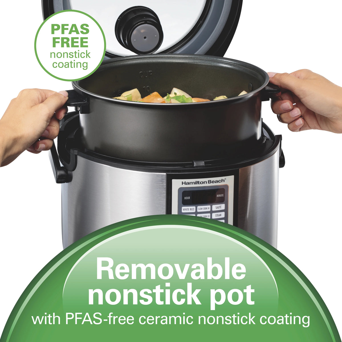 Hamilton Beach Digital MultiCooker, 20 Cup Rice Cooker, Slow Cooker, Steamer Saut, Hot Cereal, Soup, & More