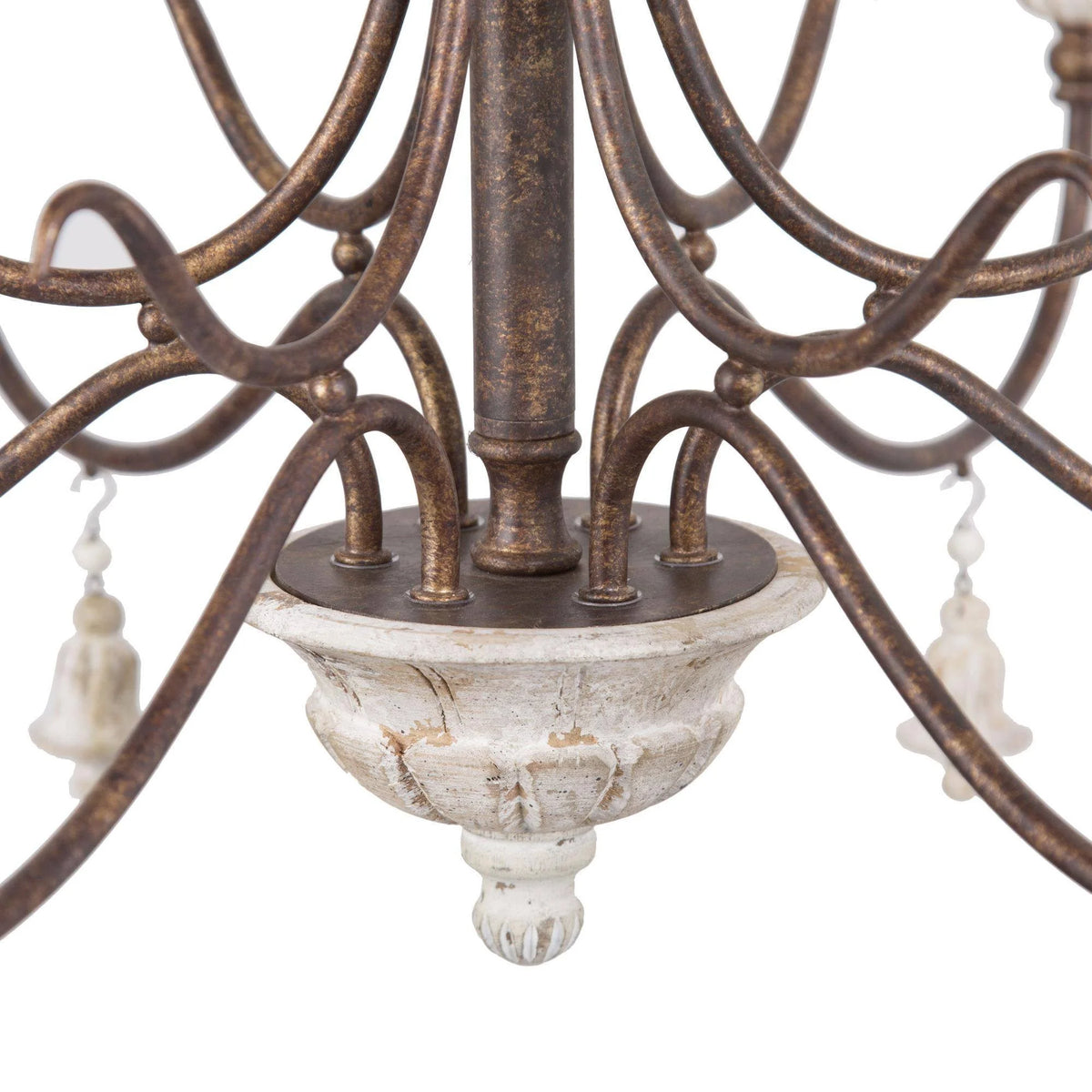 LNC Royal 6-Light Distressed Bronze French Country/Cottage Led Chandelier