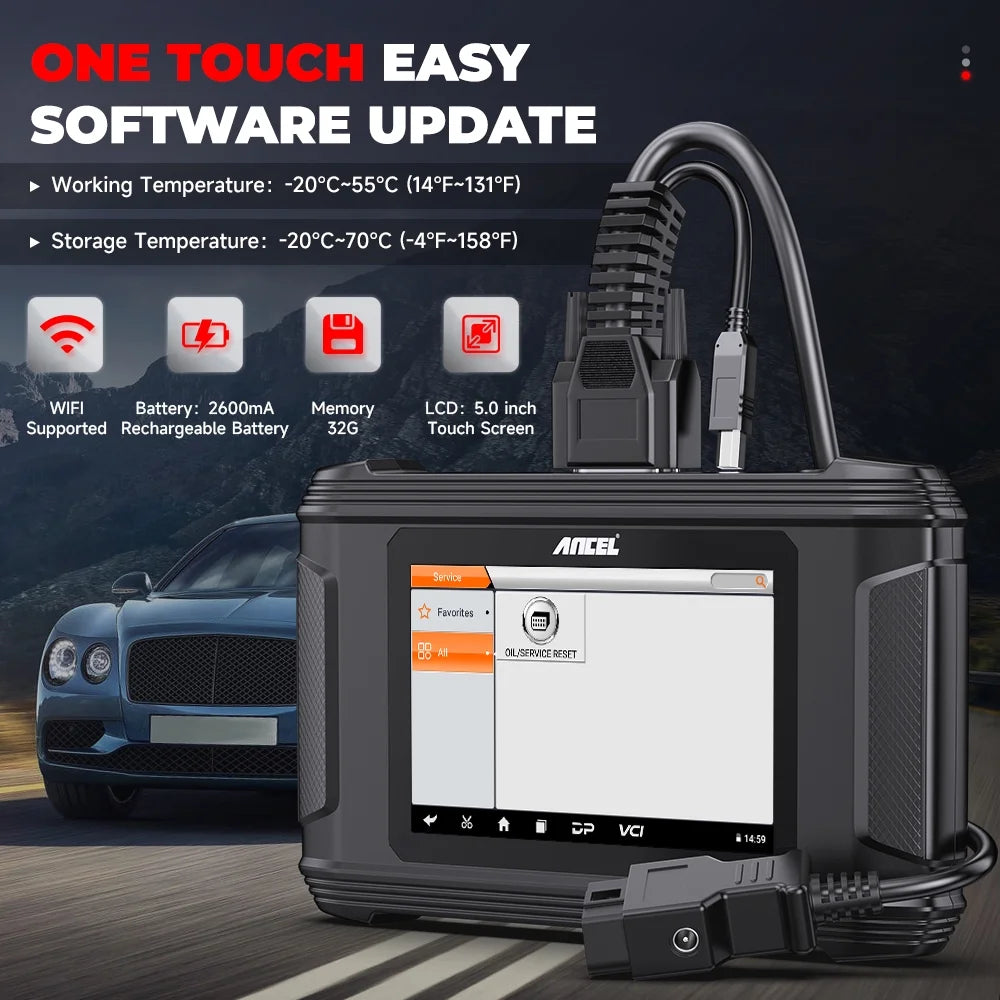 ANCEL DM500 Car OBD2 Scanner Mileage Adjustment Odometer Correction Oil Tool