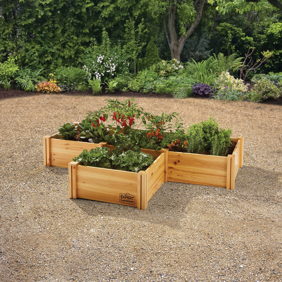 Expert Gardener Outdoor Wood Garden Bed, 7.4 ft L x 2 ft W x 10.6 in H