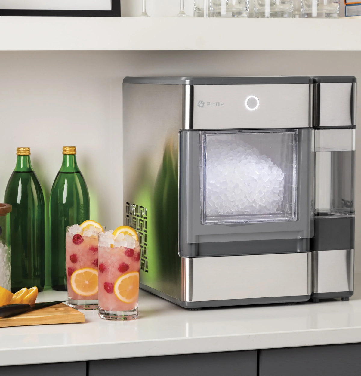 GE Profile Opal Nugget Ice Maker with Side Tank, Countertop Icemaker, Stainless Steel