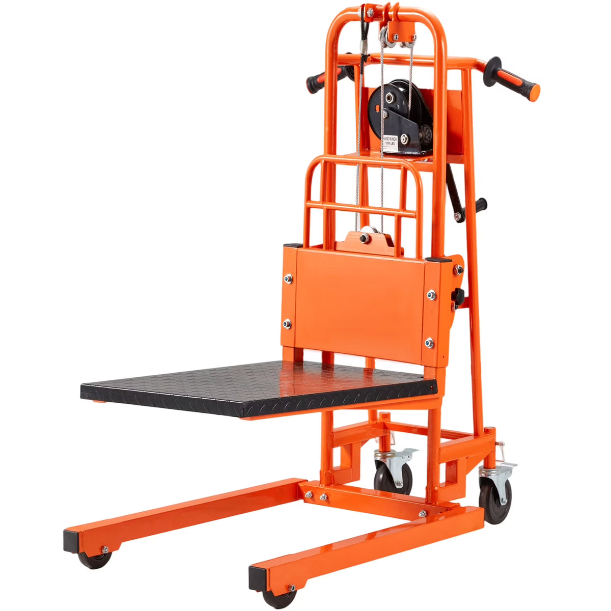 AECOJOY Hydraulic Material Lift Pallet Truck 500 Lbs,Lift Table Cart,32" Max Lift Height Pallet Truck Jack with Lockable Swivel Casters Ideal for Warehouse, Workshop and Garage Use