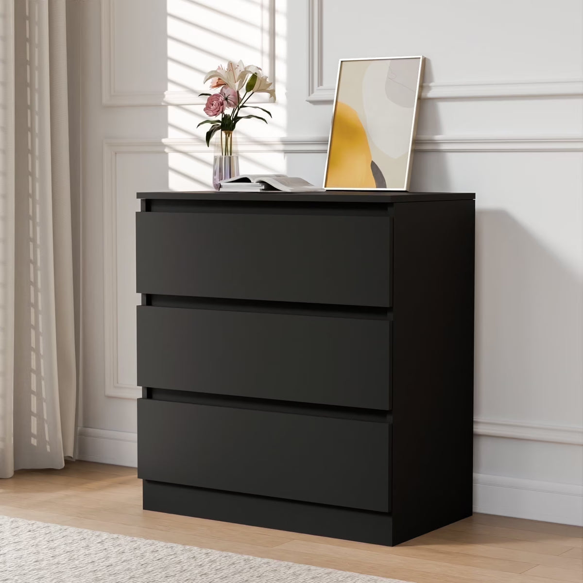 Hommpa White Dresser for Bedroom, 3 Drawers dresser for closet, Small Chests of Drawers for Adult, 30" Tall Nightstand Wood Storage Cabinet for Living Room, Hallway, Entryway
