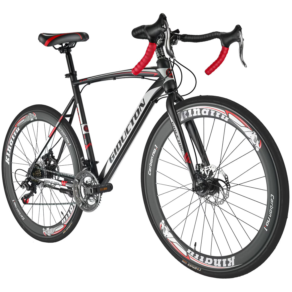 Eurobike XC550 Road Bike 21 Speed 700C wheels Racing Bike for Men 54Cm Adult Commuter Bicycle 3 Spoke wheels Black