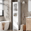 Bathroom Cabinet, Tall Storage Cabinet with Doors and Adjustable Shelf, Freestanding Floor Pantry Cabinet for Kitchen, Living Room, Laundry Room, Home Office