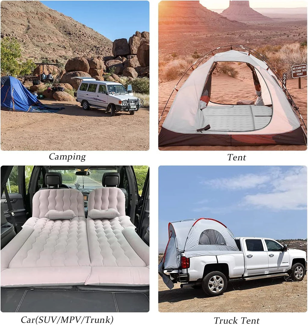 3 in 1 SUV Air Matterss | Car Mattress with Electric Air Pump-2 Support Fillers & 2 Pillows Fits SUV|MPV|Minivan for Road Trip Camping Black