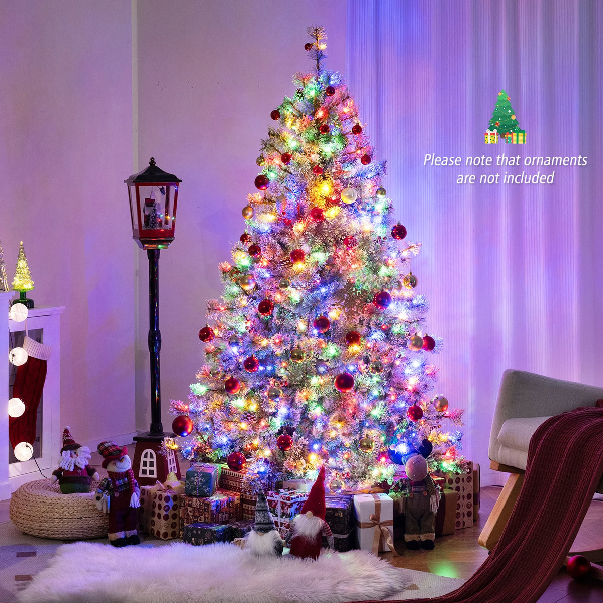 Costway 9 FT Artificial Christmas Tree with  360 Quick Power Connector 1714 Pine Needles