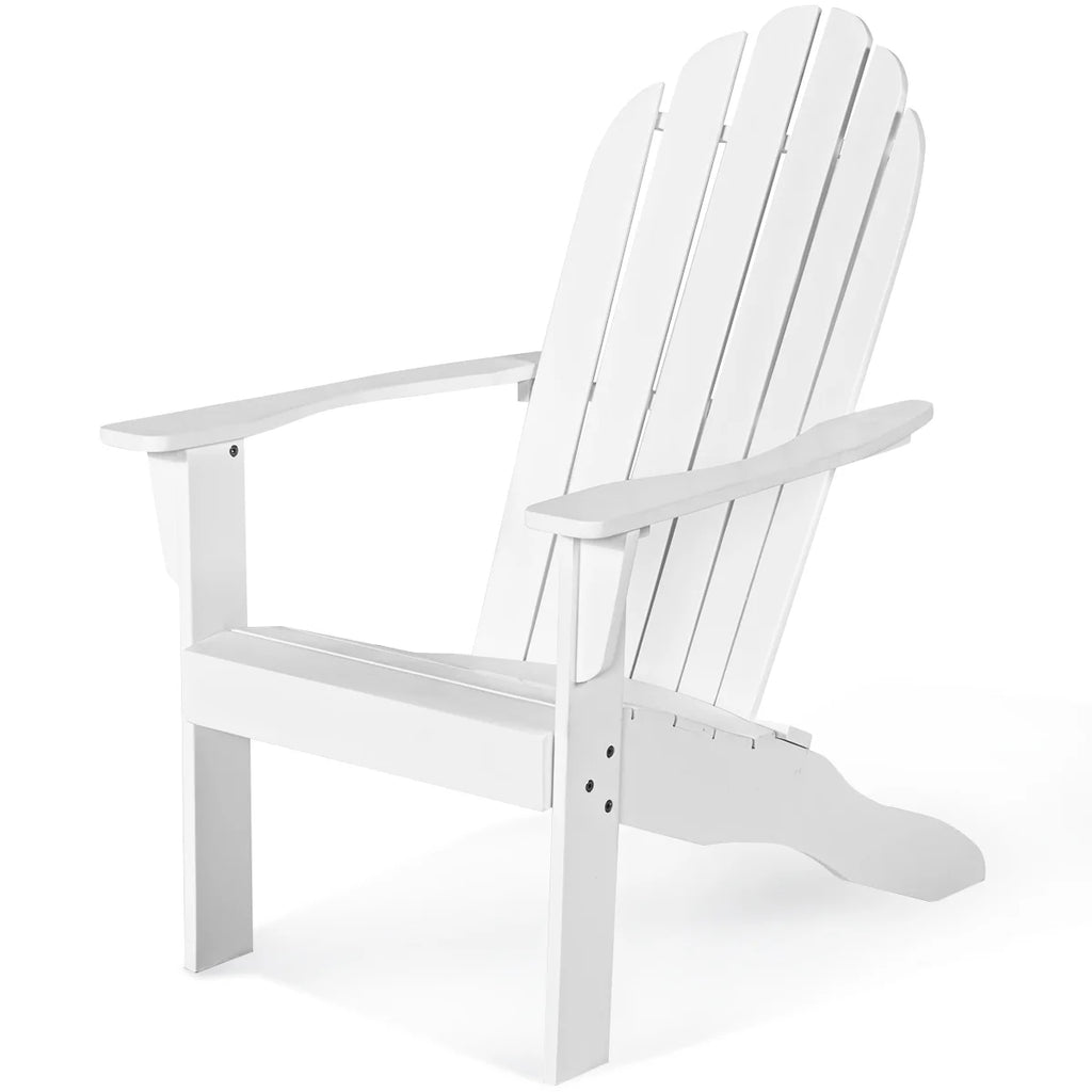 Costway Outdoor Adirondack Chair Accent Chair Solid Wood sturdy Patio Garden Deck Furniture Gray