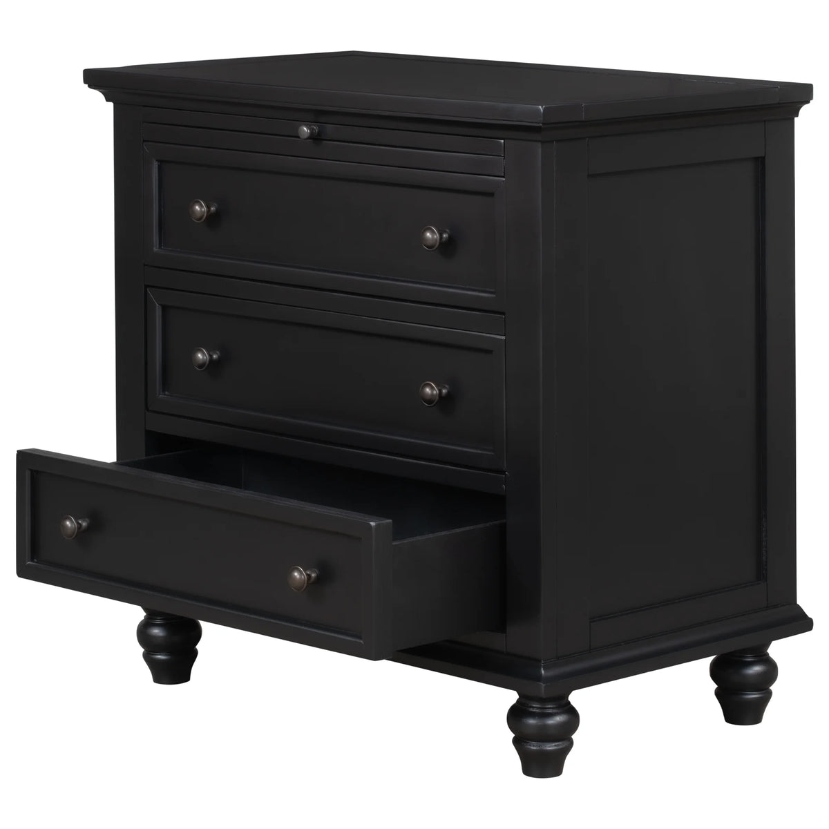 EUROCO 28 Larger Solid Wood 3-Drawer Side Table Nightstand, End Table with Pull out Tray for Bedroom, Living Room, Hallway, Entryway,White