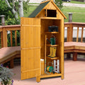 Miniyam 70.55" Outdoor Storage Shed, Garden Tool Storage Cabinet for Home Yard, Natural