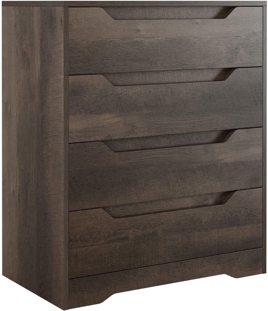 Homfa 4 Large Drawers Dresser, Modern Wood Chest of Drawers for Bedroom Hallway Living Room, White