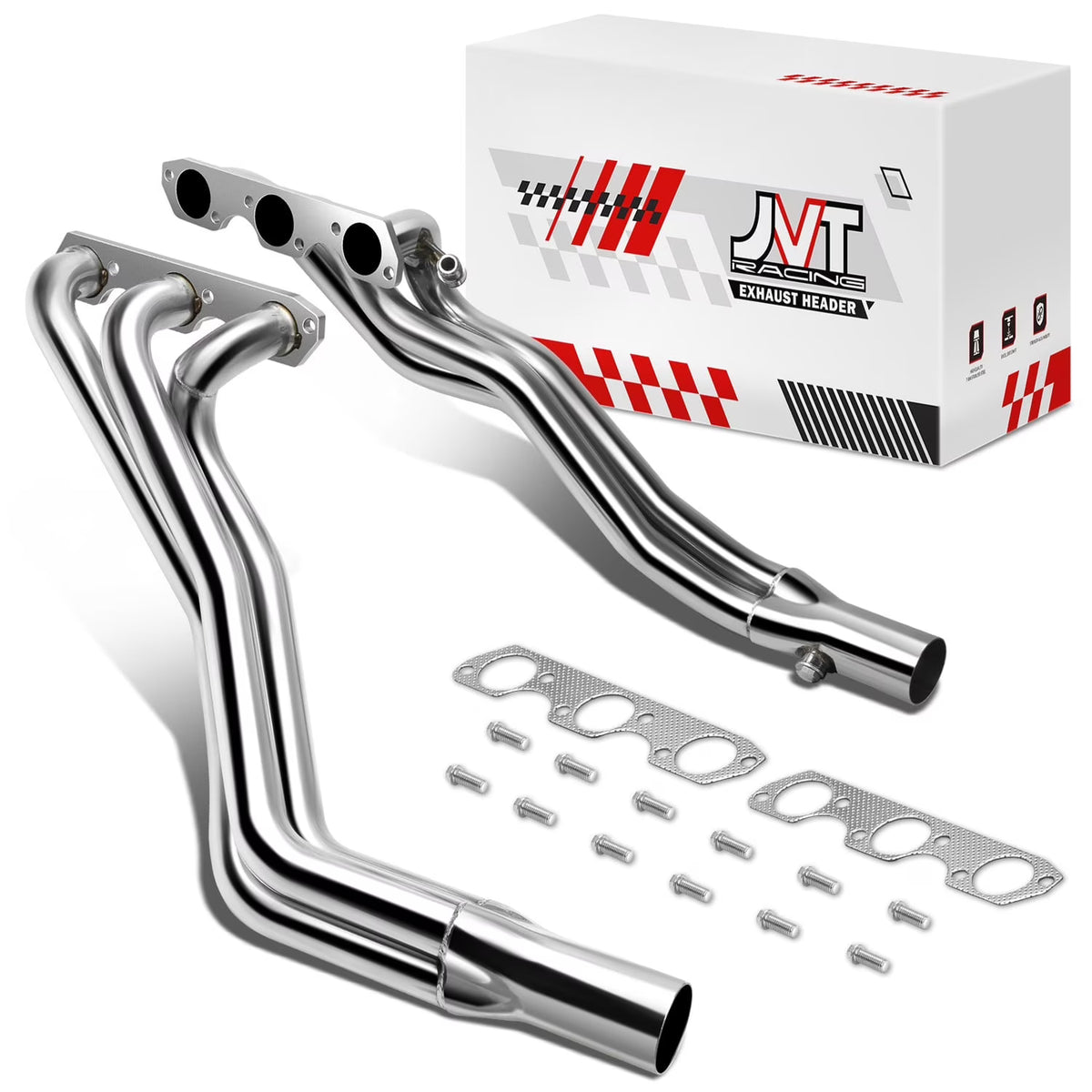 Stainless Steel Long Tube Exhaust Manifold Header for 1994-2004 Ford Mustang 3.8L V6