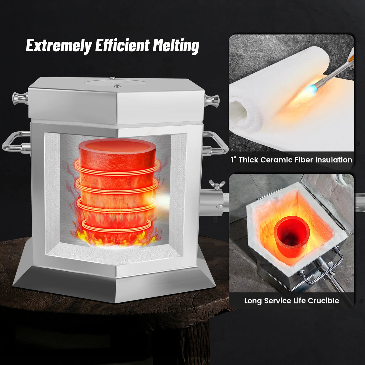 7KG Propane Melting Furnace Kit with Two Tongs and Crucible, All New Kiln Metal Foundry Furnace Smelting Gold Silver Copper Aluminum, Metal Recycle Home Smelting Casting Tool