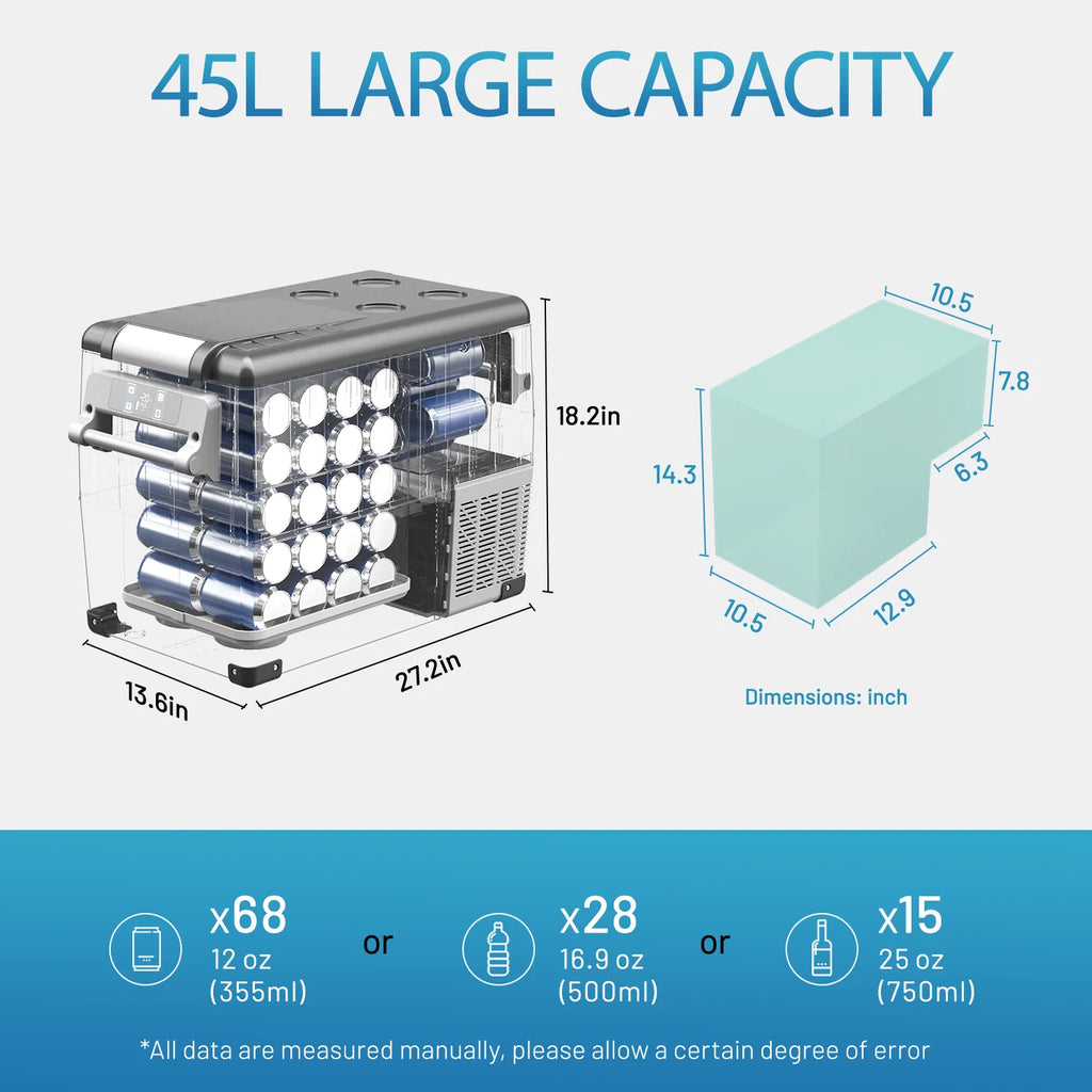 Alpicool CF55 Portable Refrigerator 12 Volt Car Freezer 58 Quart(55 Liter) Vehicle, Car, Truck, RV, Boat, Mini fridge freezer for Driving, Travel, Fishing, Outdoor -4F to 68F