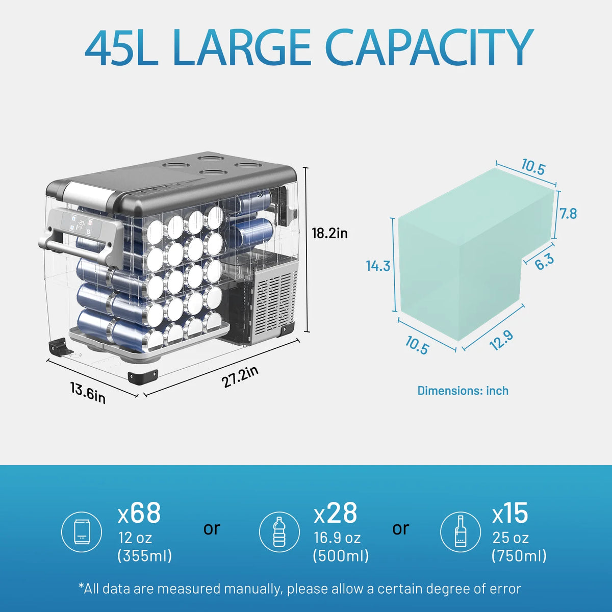 Alpicool CF55 Portable Refrigerator 12 Volt Car Freezer 58 Quart(55 Liter) Vehicle, Car, Truck, RV, Boat, Mini fridge freezer for Driving, Travel, Fishing, Outdoor -4F to 68F