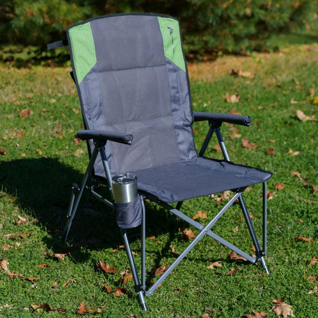 Ozark Trail High Back Hard Arm Camping Chair, Gray