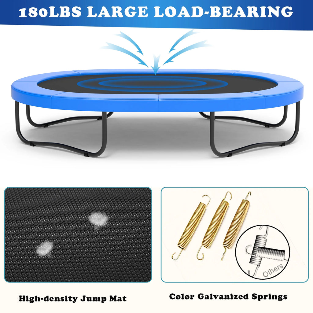 Seizeen 6FT Trampoline for Kids, 3-IN-1 Rectangular Outdoor/Indoor Trampoline with Enclosure, Basketball Hoop, Swing