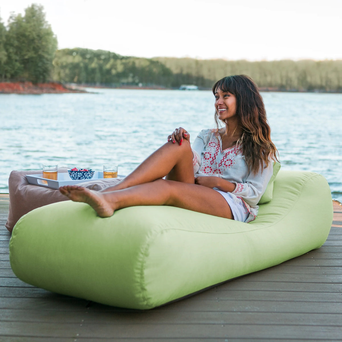 Jaxx Bean Bags Jaxx Arlo Outdoor Bean Bag Lounge with Pillow Granite