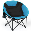 Gymax Moon Saucer Steel Camping Chair Folding Padded Seat w/ Carry Bag