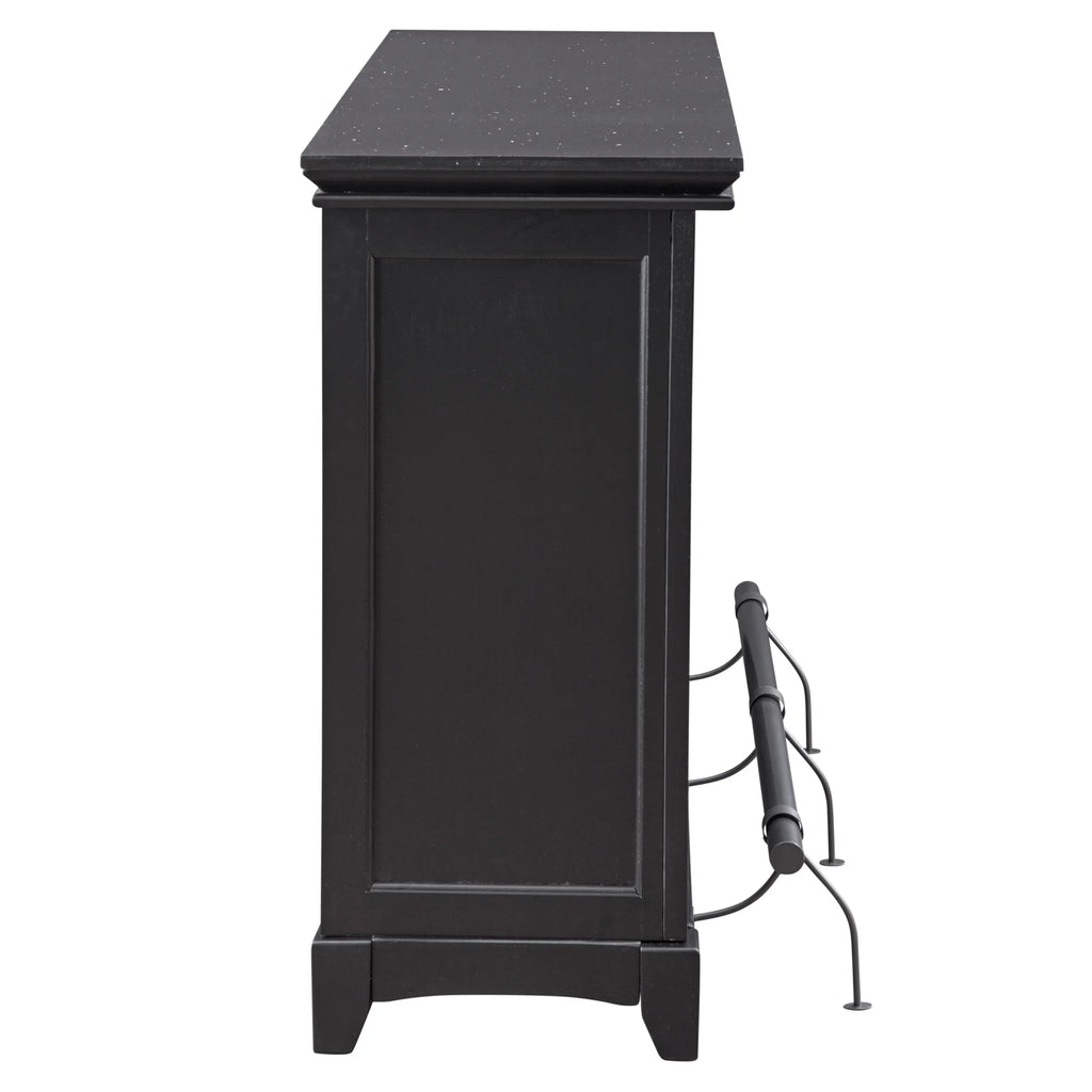 Steve Silver Garcia Pub Style Traditional Home Bar with Silverstone Top, Black