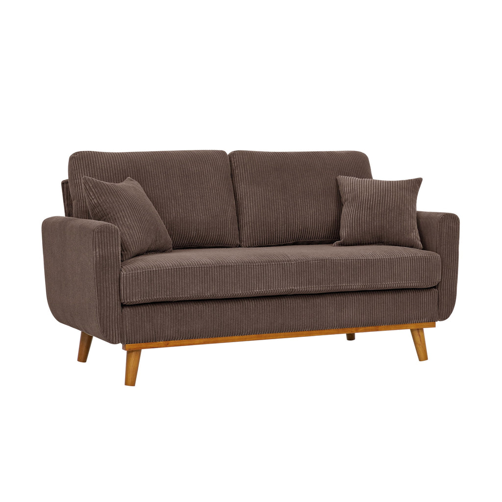 Aukfa 68" Small Sofa Couch Comfy Mid Century Modern Loveseat Sofa for Living Room Bedroom, Cream
