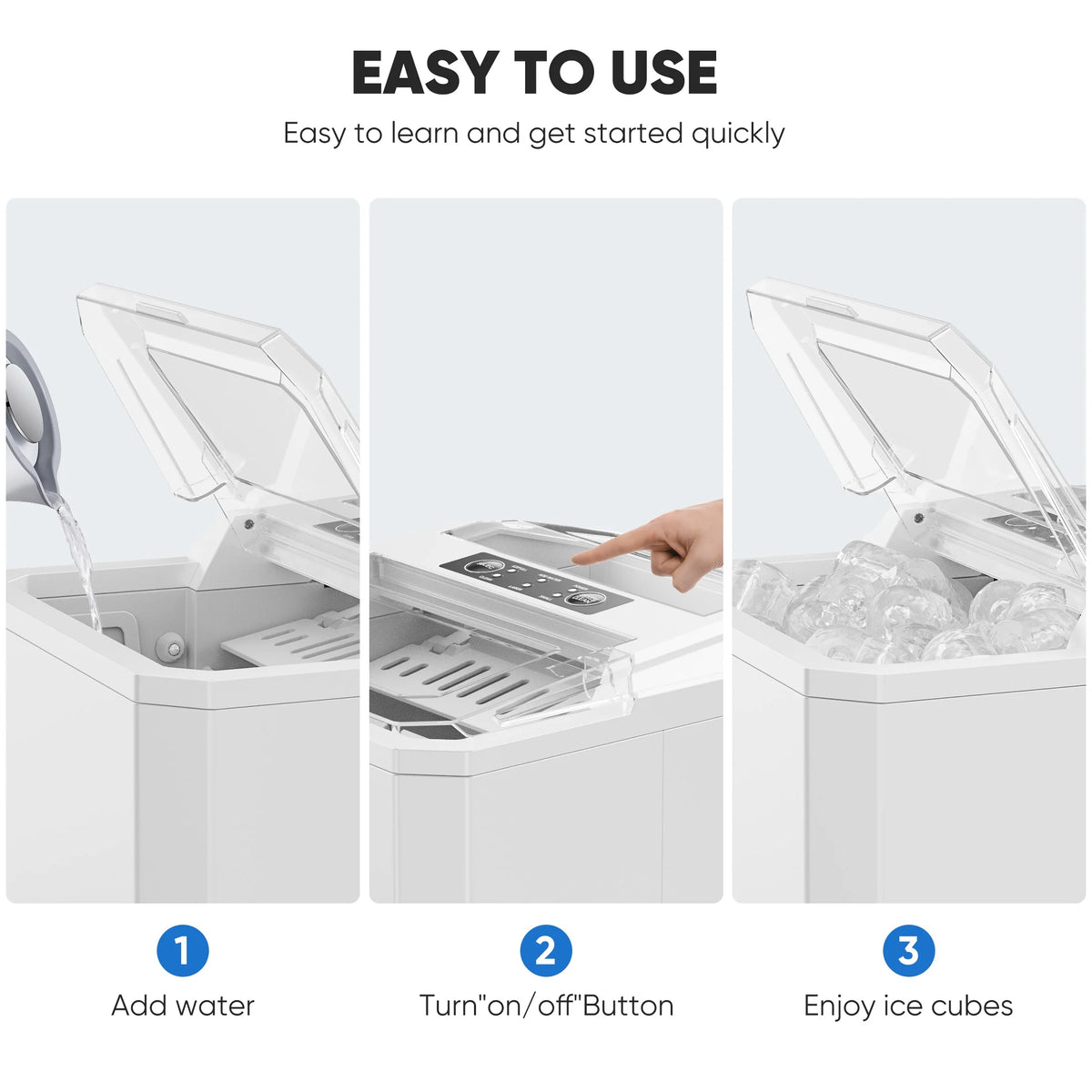 ZUNMOS Countertop Ice Maker,9 Cubes in 6 Minutes, Self-Cleaning, with Ice Basket & Scoop, Black