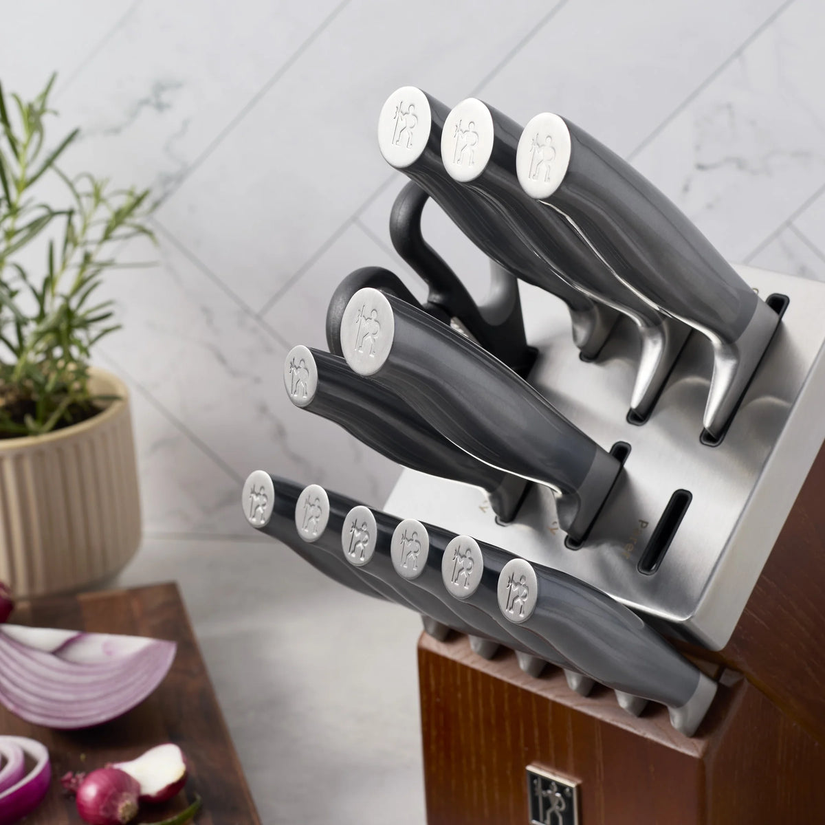 J.A. Henckels International Graphite 14-pc Self-Sharpening Knife Block Set